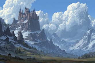 digitally paint fantasy landscape