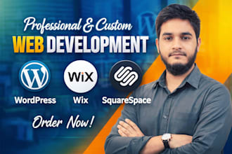 design a modern responsive wordpress, wix or squarespace website and fix bugs