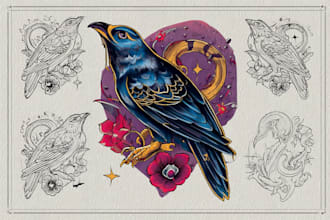 create a traditional or neo traditional tattoo design