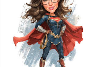 draw realistic superhero cartoon caricature from your photo