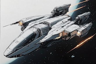 design original sci fi spaceship concept art