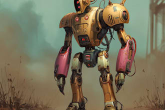 illustrate a high quality futuristic mecha designs
