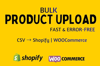upload products to shopify woocommerce from excel CSV with SEO