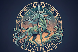 design a magical and elegant unicorn logo for your brand