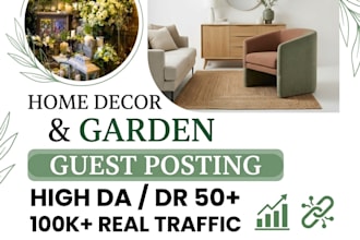 high da home decor and garden guest post with seo backlink