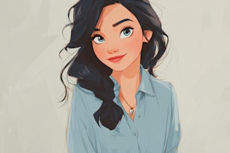 do a portrait in semi realism disney cartoon style