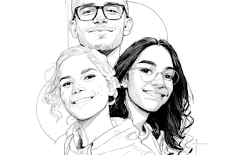 make you a lineart portrait of your friends and family