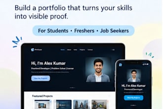 build a modern portfolio website for students, freshers and job seekers