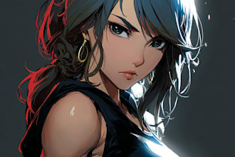 draw anime style character sprites