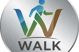 design a clean and dynamic walk logo for your brand