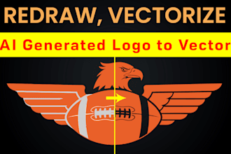 manually redraw and vectorize your ai generated logo into vector