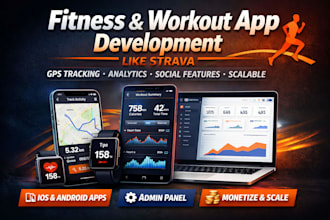 build fitness app, gym app, fitness website and workout app like strava