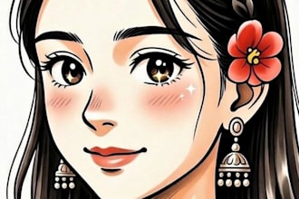 draw anime sketch coloured