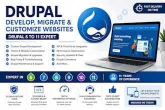 develop, migrate, and customize drupal 6 to 11 websites