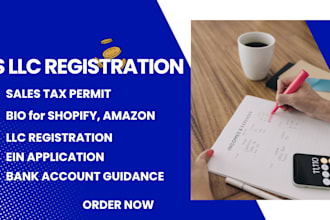 register your US llc, ein, sales tax permit, boi for shopify or amazon
