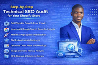 be your technical seo expert for shopify audit google index fix load time speed