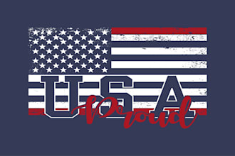design usa flag, american, patriotic logo and t shirt