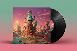 hand draw a cartoon album cover for you