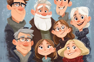 draw a cartoon christmas card