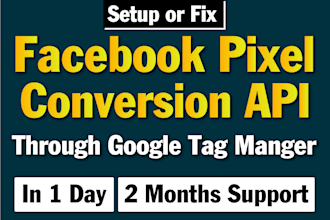 setup facebook pixel conversion API, fix meta pixel, server side tracking by GTM