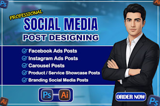 design attractive social media post, facebook and instagram ads post