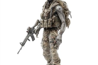 draw 2d game art military, alien character design