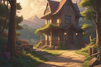 draw background art illustration for vtuber in anime style