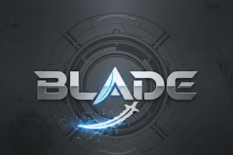 design a sharp and powerful blade logo for your brand