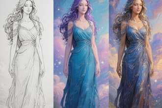 make digital oil painting of your wedding photo