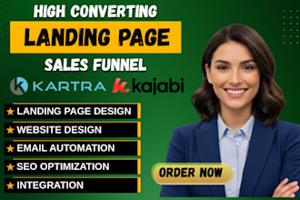 design sales funnel landing page in kartra kajabi gohighlevel clickfunnel