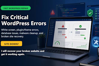 fix wordpress critical errors, white screen, and broken website