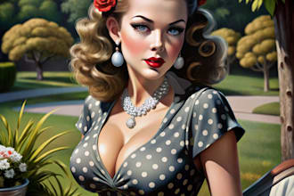 design pin up girl and pin up girl illustration