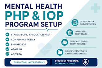 setup PHP and iop mental health programs with policies, licensing and compliance