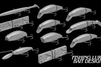 design and model bait mold fishing lure design 3d printed mold scanning to cad
