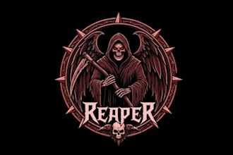 do dark and powerful reaper logo for your brand