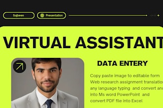 be your virtual assistant for data entry and copy paste