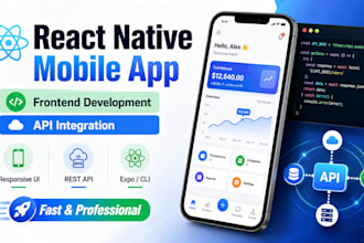 create react native mobile app UI with API integration