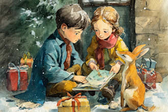 design christian children storybook illustration