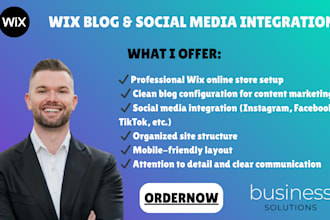 setup wix online store blog social media integration for content marketing