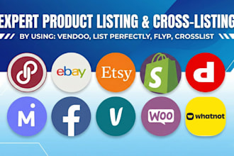 cross list products using vendoo to ebay, vinted, depop, poshmark and whatnot