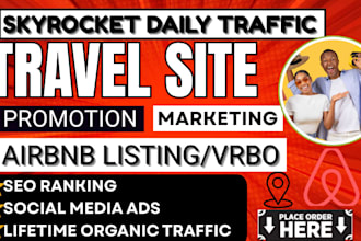 travel website promotion airbnb listing hotel booking SEO link building