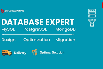 design, optimize mysql, postgresql database, sql queries, migration, erd
