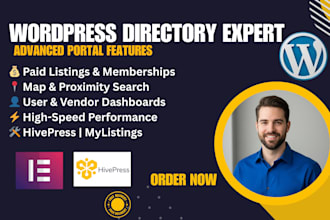 design develop wordpress directory listing classified immobilien business site
