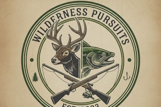 design a bold and rugged hunting and fishing logo