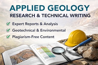 do research and technical writing in applied geology