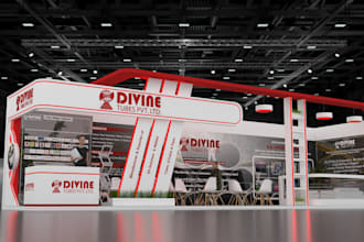 design a professional exhibition stall