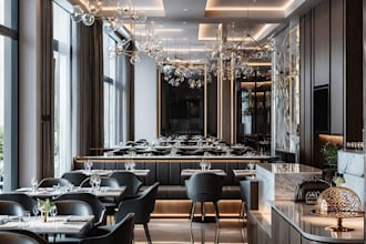 do 3d interior and exterior of your resturant, bar and cafe
