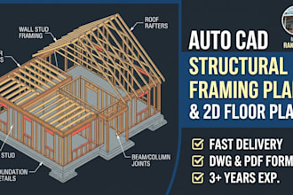 design professional autocad structural framing plans and 2d floor plans