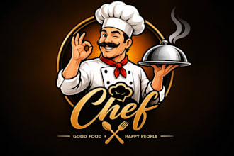 design a professional and creative chef logo for your brand