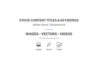 create titles and keywords for stock images
